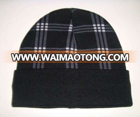 New coming most popular blank gerontal thick knit beanie hat