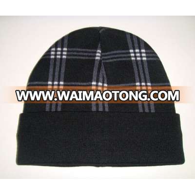 New coming most popular blank gerontal thick knit beanie hat