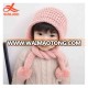 4283 new 2019 fashion boy girl hand knitted beanie child hat cute long scarf with pom winter bonnet